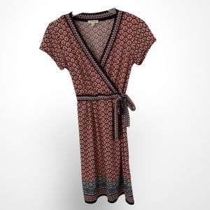 Max Studio Modern Mosaic Print Faux Wrap Dress